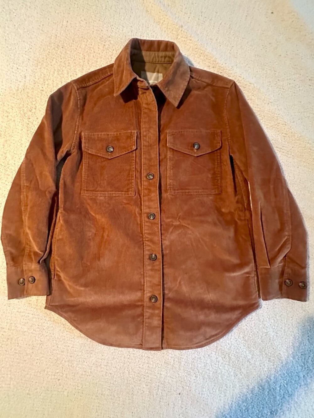 NWT Everlane tan Corduroy button-down shirt, XS